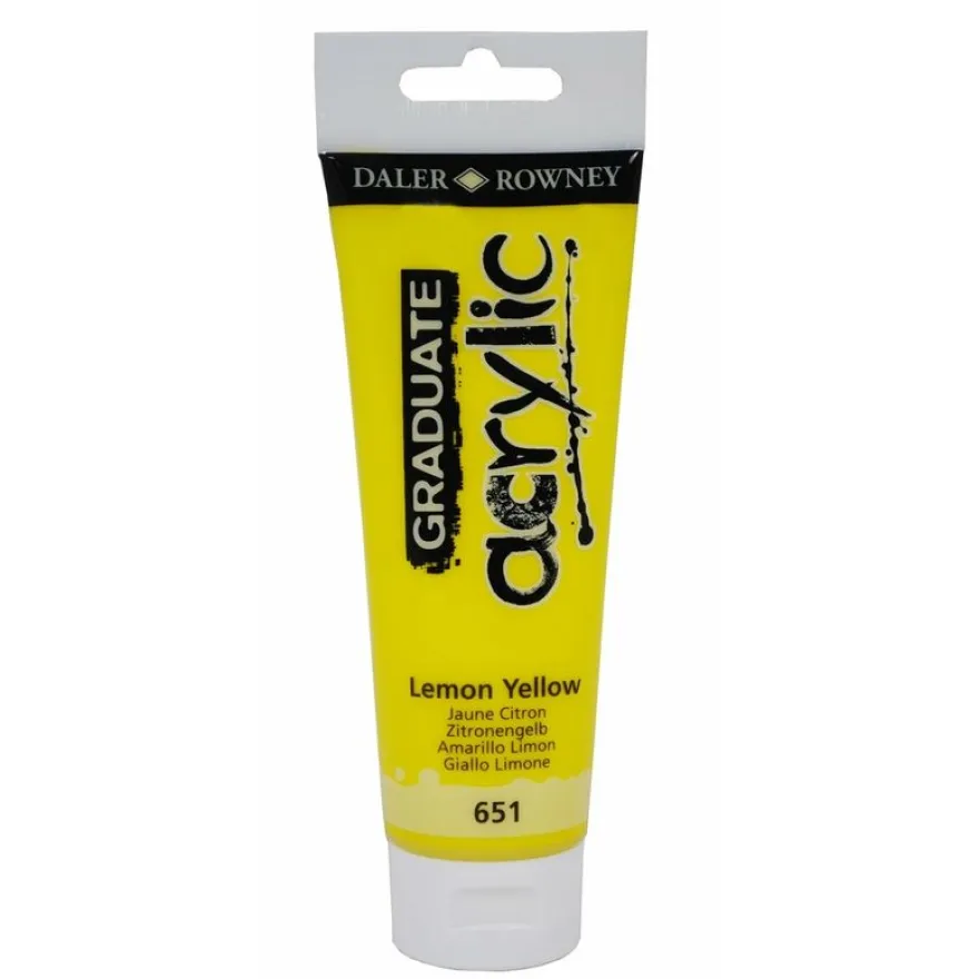 Daler-Rowney Graduate - Peinture acrylique - 120 ml - jaune citron