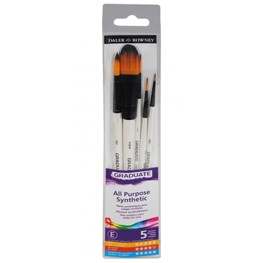 Daler-Rowney Graduate Landscape - Pack de 5 pinceaux - poil synthétique