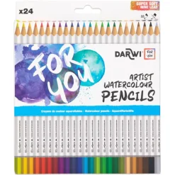 Darwi For You - Boite de 24 crayons de couleur aquarellables