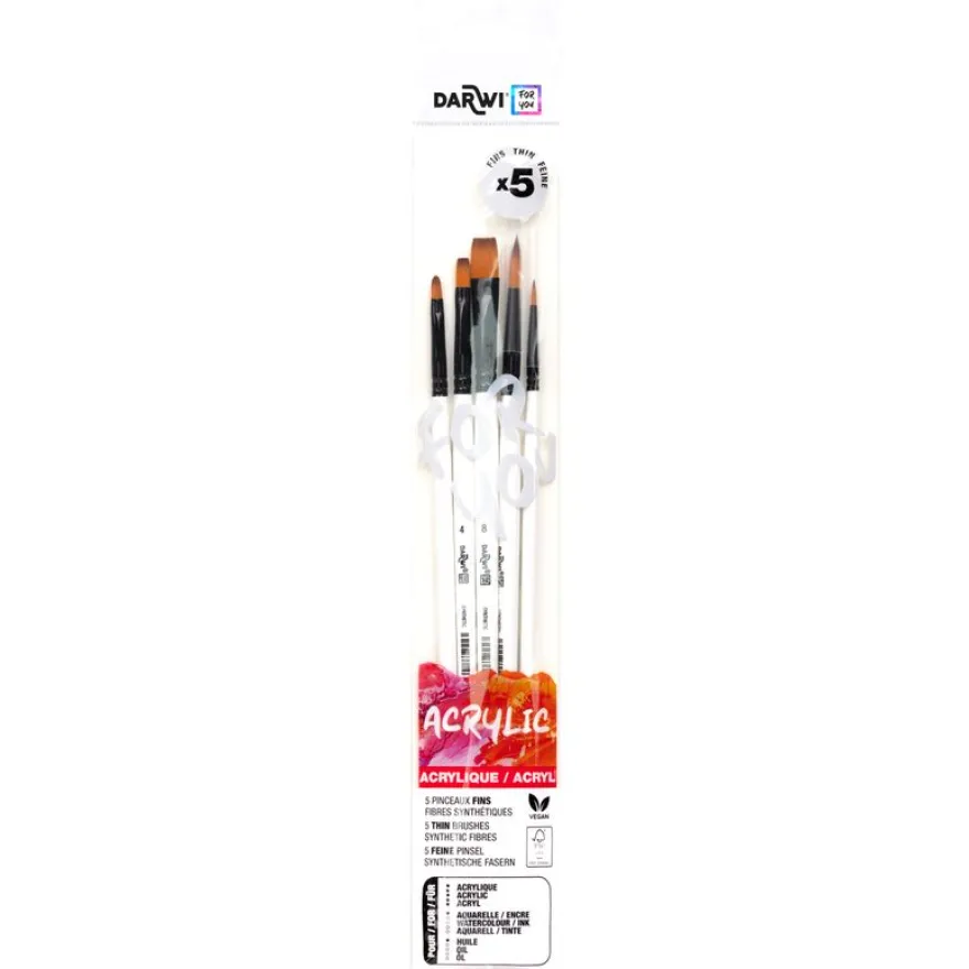Darwi For You - Set de 5 pinceaux fins