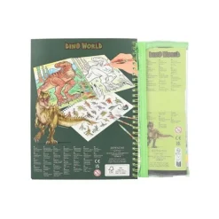 Dino World - livre à colorier (relié par spirale) - avec coloured pencils