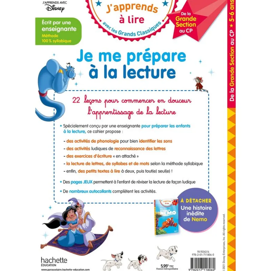 Disney - Je me prépare à la lecture avec les grands classiques Disney - Cahier de vacances