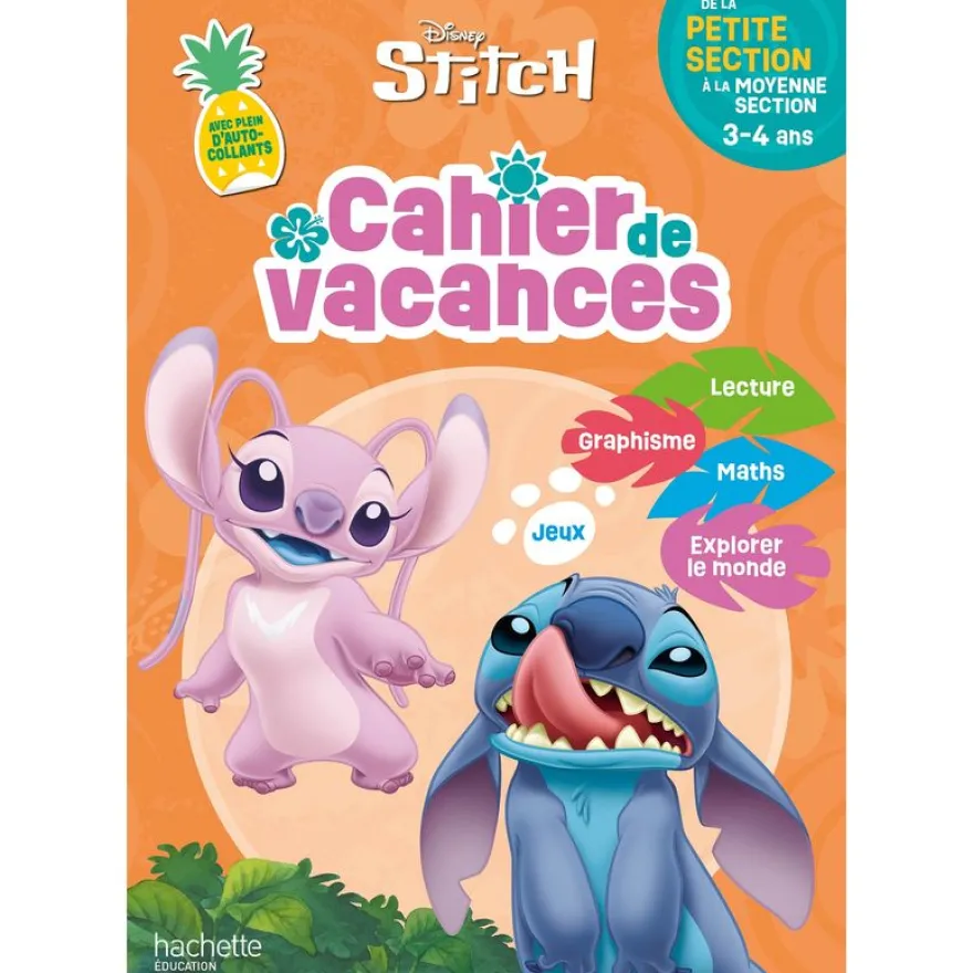 Disney - Stitch - Cahier de vacances - De la Petite Section à la Moyenne Section