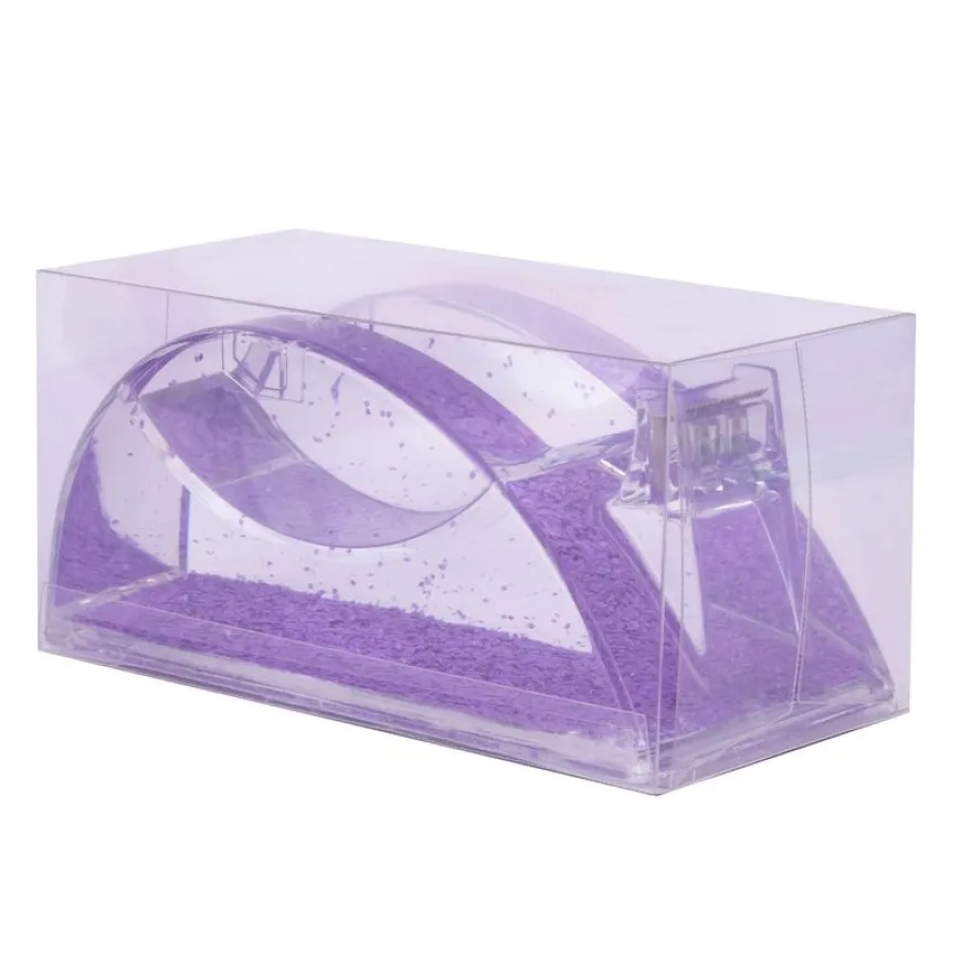 Distributeur de ruban lilas pailleté - stable 325 g - coupe nette - idéal bureau et petites tâches