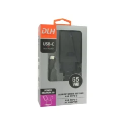DLH DY-AI4165 - Adaptateur secteur - 65 Watt -USB-C - noir