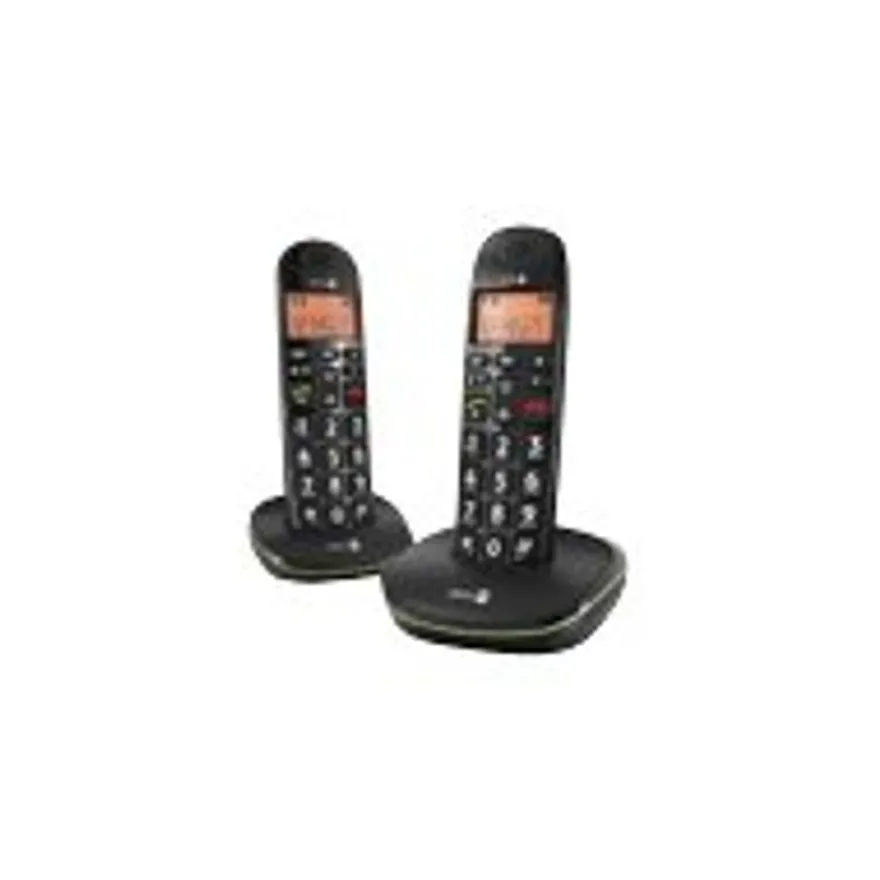 Doro PhoneEasy 100W Duo - téléphone sans fil + combiné supplémentaire - noir