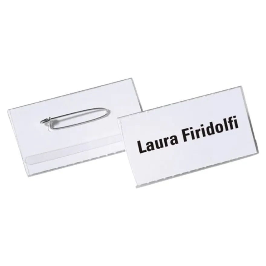 Durable - 50 Porte-badges de nom à épingle - 40 x 75 mm