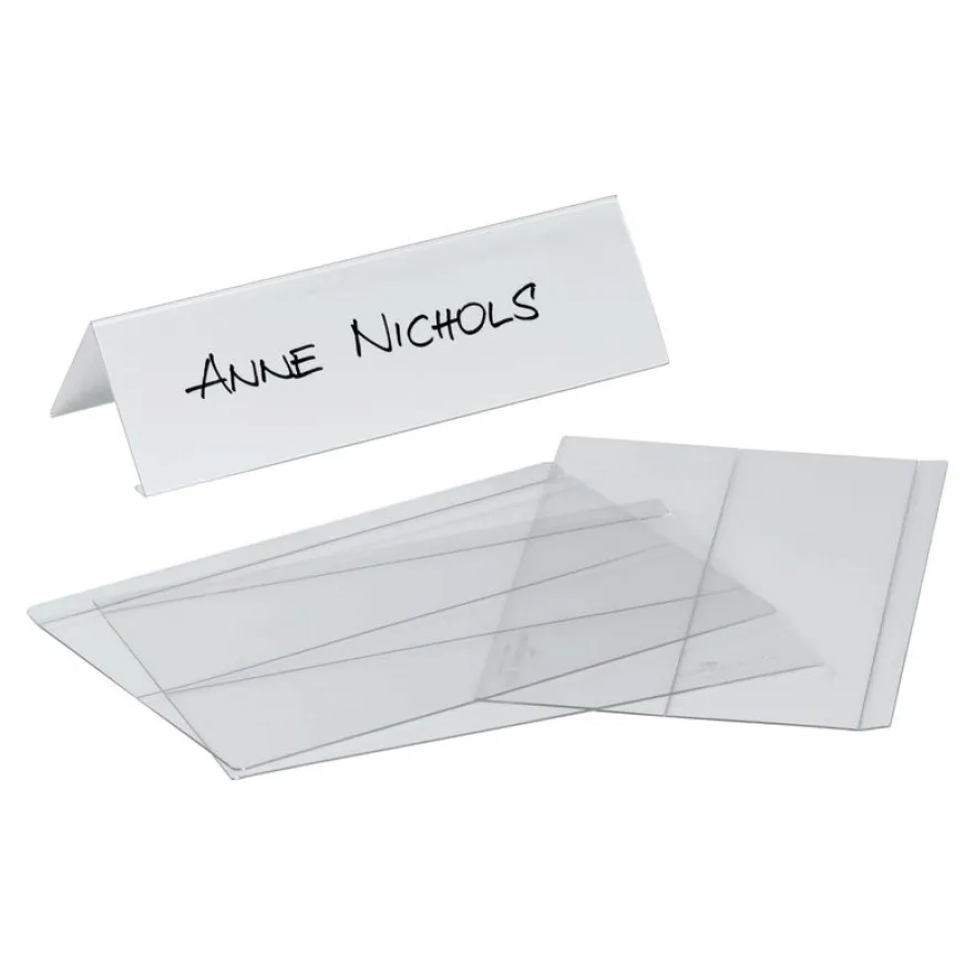 Durable - 10 Porte-noms PVC pliables - 12,2 x 21 cm