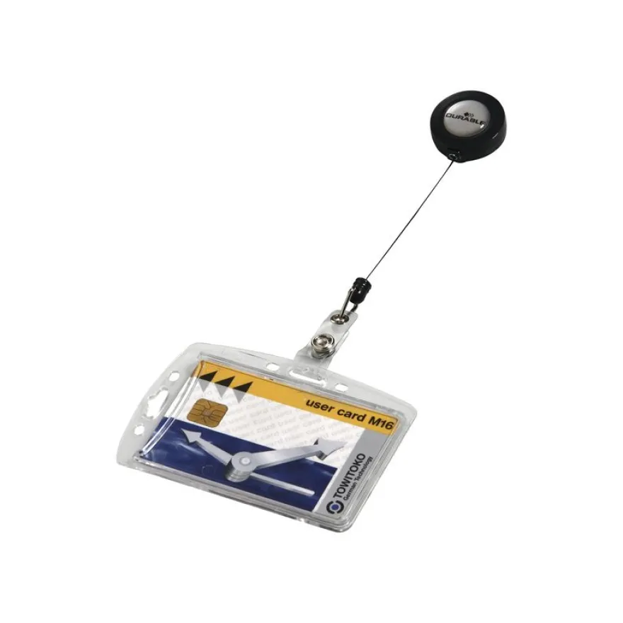 Durable - 10 Portes badge de nom avec enrouleur - 54 x 85 mm - 1 carte