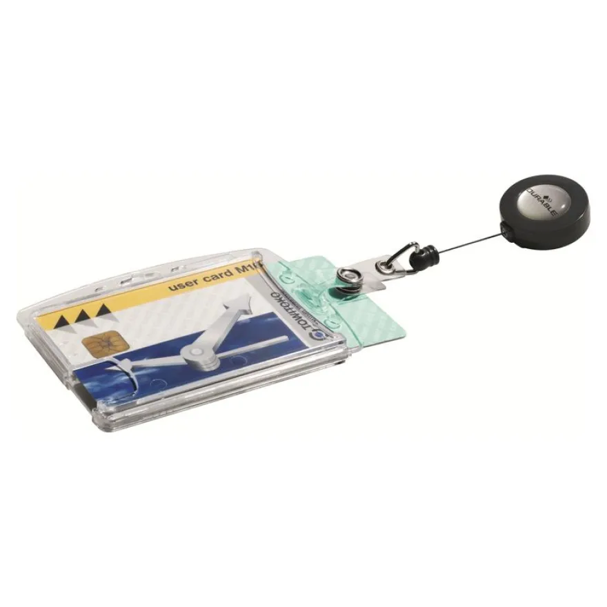 Durable - 10 Portes badge de nom avec enrouleur - 54 x 85 mm - 2 cartes