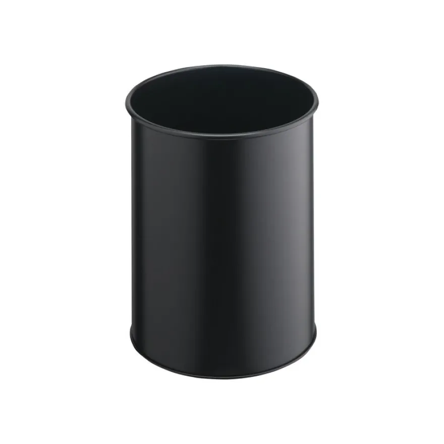 Durable - Corbeille à papier métallique ronde 15L - noir