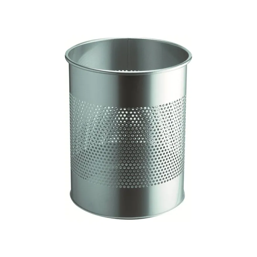 Durable - Corbeille à papier métallique ajourée 15L - argent