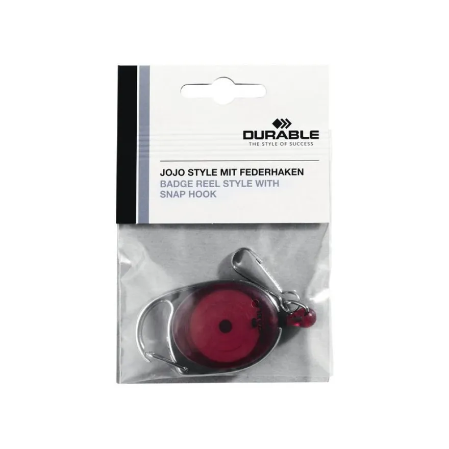 Durable - Enrouleur de badge rouge - 60 cm