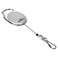 Durable - Enrouleur mousqueton de badge - gris