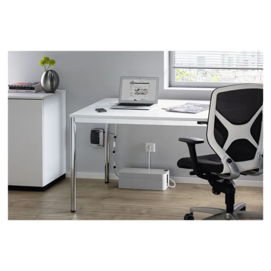 DURABLE CAVOLINE BOX L - boîtier range câbles - l406 x H139 x P156 mm - gris