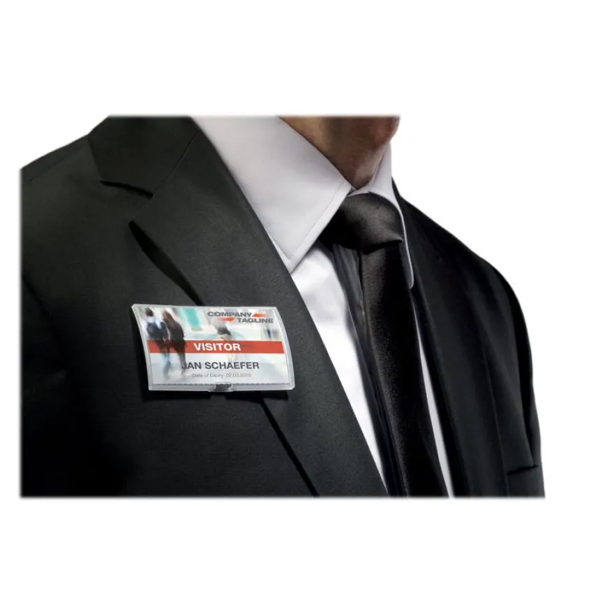 Durable Clickfold - 10 Portes badge pliables avec aimant - 40 x 75 mm