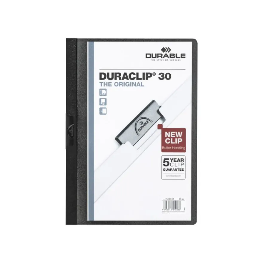 Durable Duraclip 30 - 5 Chemises à clip - A4 - noir