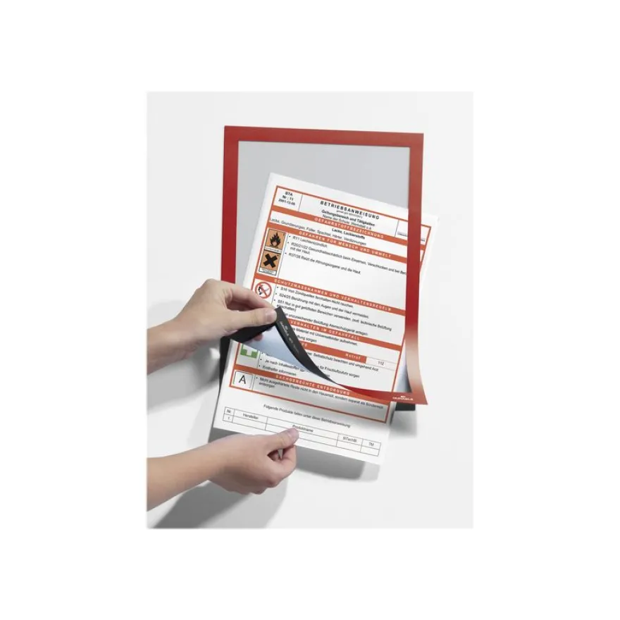 Durable Duraframe - Cadre d'affichage adhésif - A4 - rouge