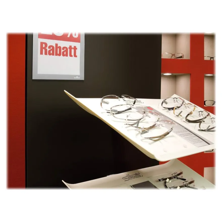 Durable Duraframe - Cadre d'affichage adhésif repositionnable - A5 - argent