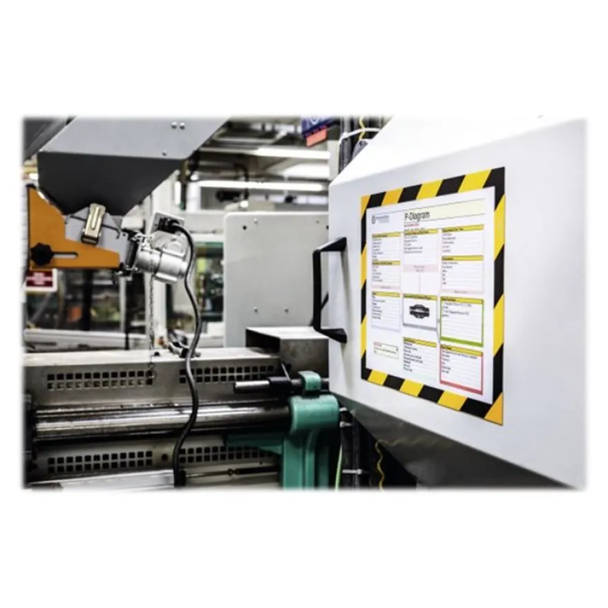 Durable Duraframe Magnetic Security - Cadre d'affichage magnétique bicolore - A4 - jaune/noir