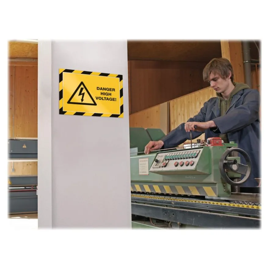 Durable Duraframe Magnetic Security - Cadre d'affichage magnétique bicolore - A4 - jaune/noir