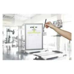 Durable Duraframe Note - Cadre d'affichage adhésif - A4 - argent - avec porte-stylo
