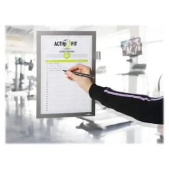 Durable Duraframe Note - Cadre d'affichage adhésif - A4 - argent - avec porte-stylo