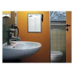 Durable Duraframe Note - Cadre d'affichage adhésif - A4 - argent - avec porte-stylo