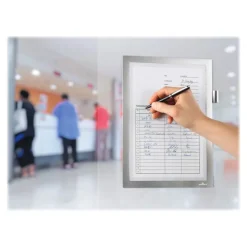 Durable Duraframe Note - Cadre d'affichage adhésif - A4 - argent - avec porte-stylo