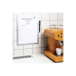 Durable Duraframe Note - Cadre d'affichage adhésif - A4 - argent - avec porte-stylo