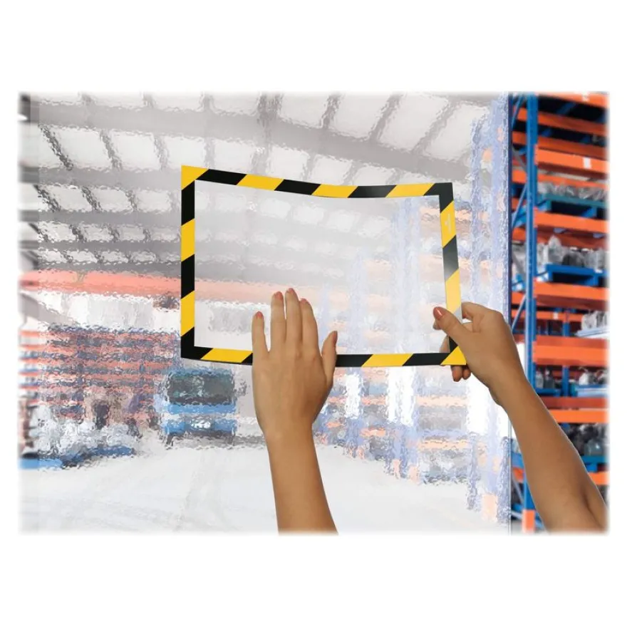 Durable Duraframe Security - 2 Cadres d'affichage bicolore - A4 - jaune/noir (encadrement magnétique)