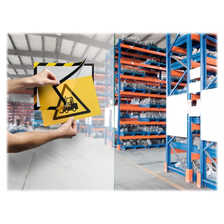 Durable Duraframe Security - 2 Cadres d'affichage bicolore - A4 - jaune/noir (encadrement magnétique)