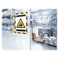 Durable Duraframe Security - 2 Cadres d'affichage bicolore - A4 - jaune/noir (encadrement magnétique)