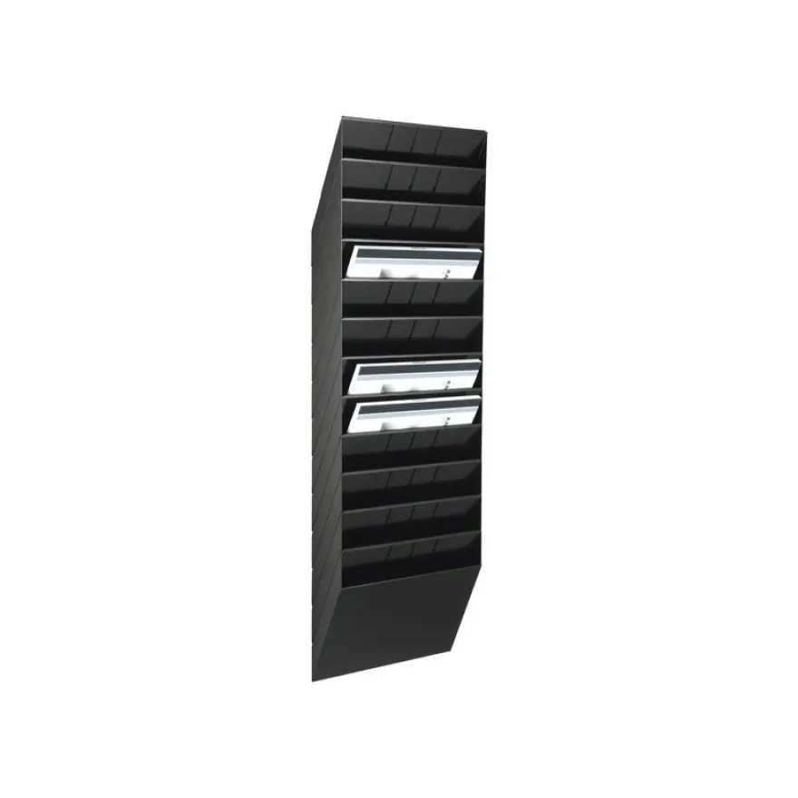Durable Flexiboxx - Présentoir mural porte-document - 12 cases A4 paysage - noir