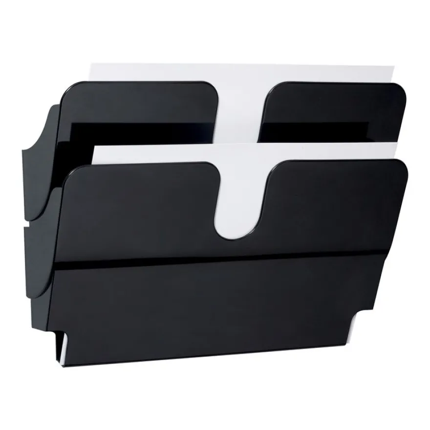 Durable Flexiplus - Trieur mural porte-document - 2 cases A4 horizontal - noir