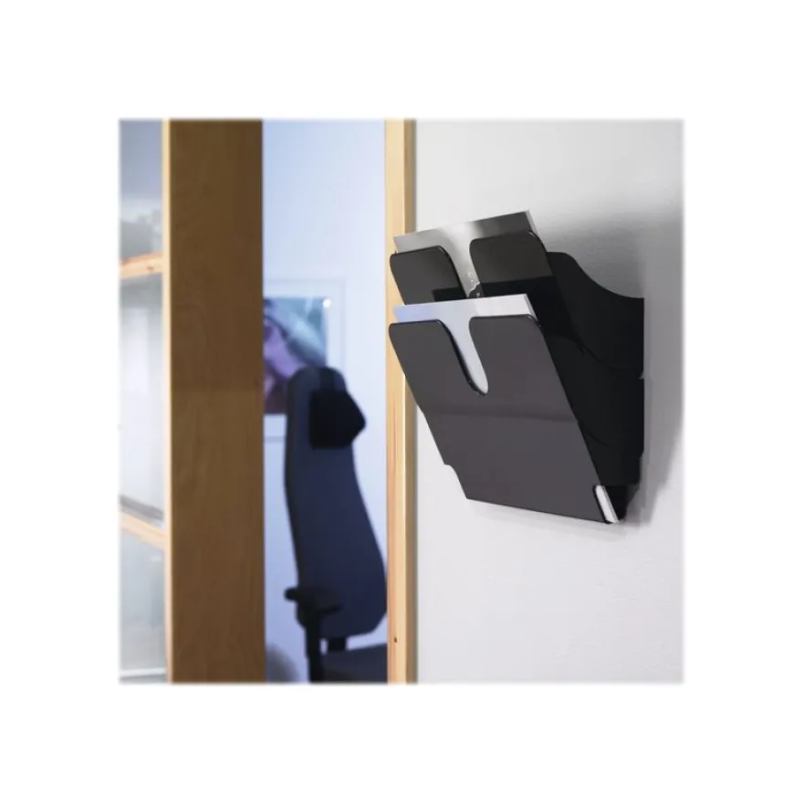 Durable Flexiplus - Trieur mural porte-document - 2 cases A4 horizontal - noir