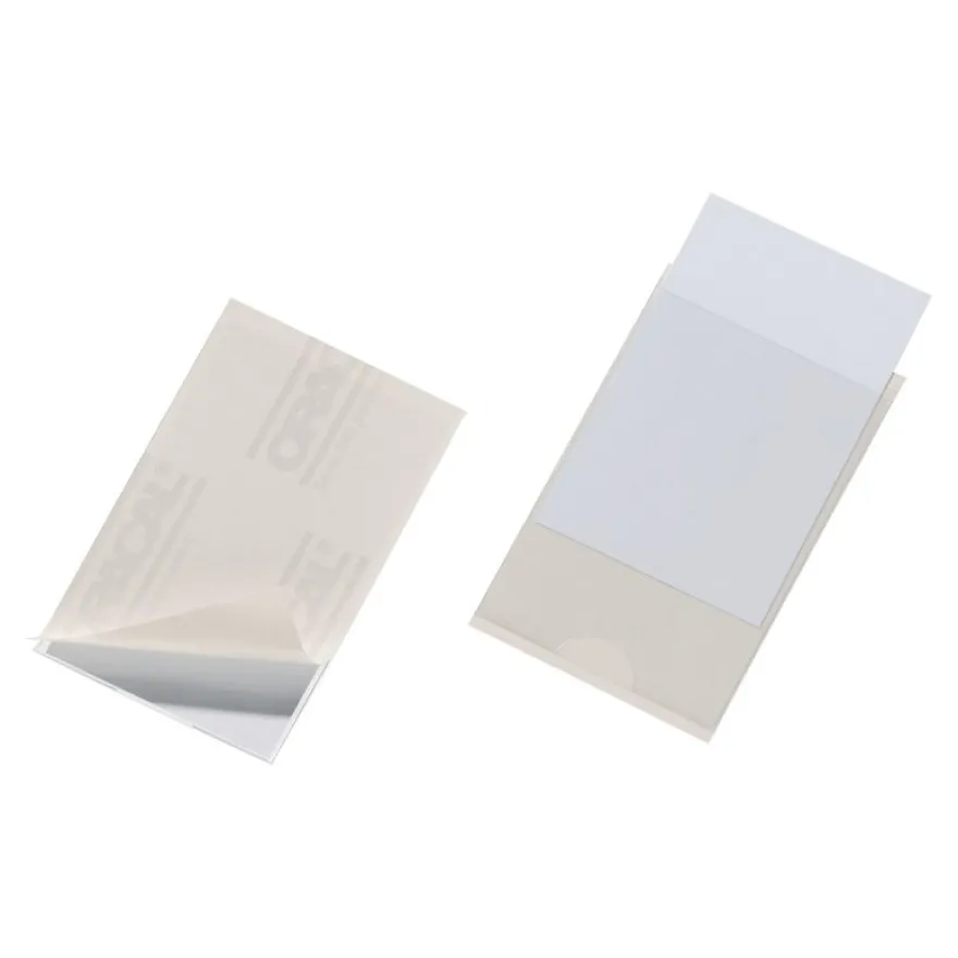 DURABLE POCKETFIX - 10 Porte-étiquette adhésives - 57x 90 mm - transparent