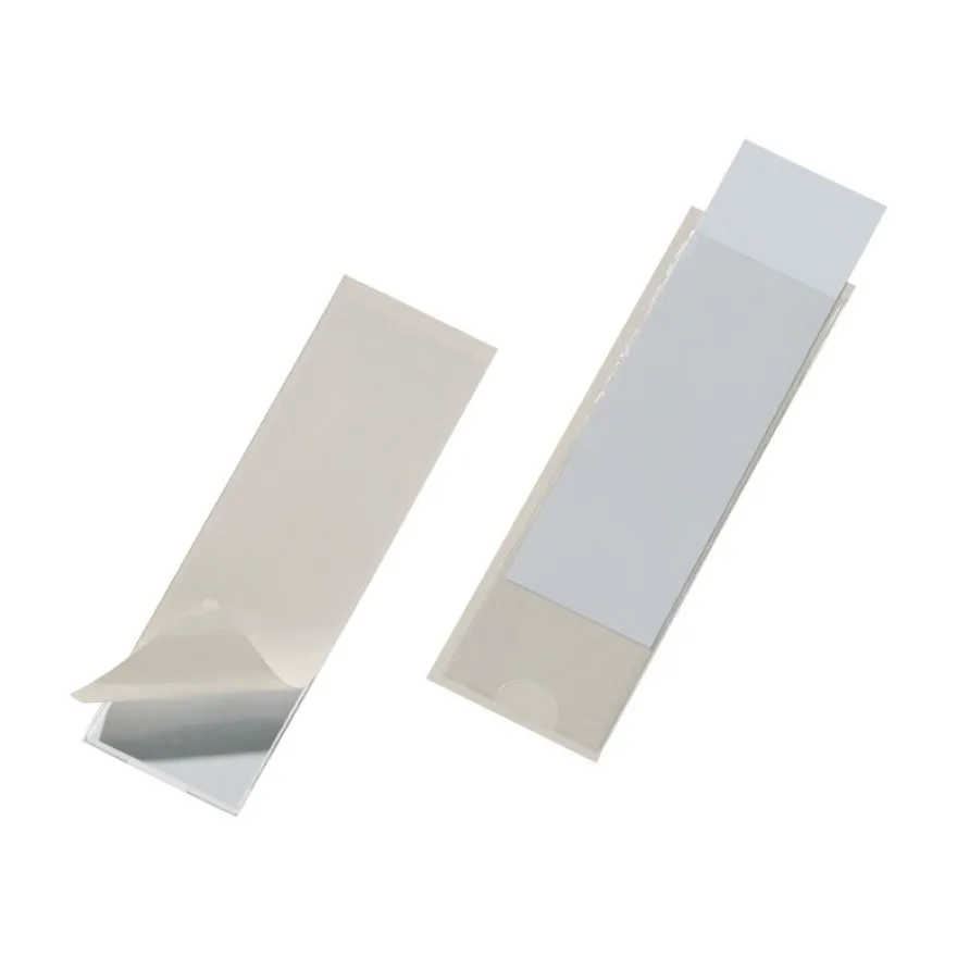 DURABLE POCKETFIX - 10 Porte-étiquettes adhésives - 40 x 125 mm - transparent