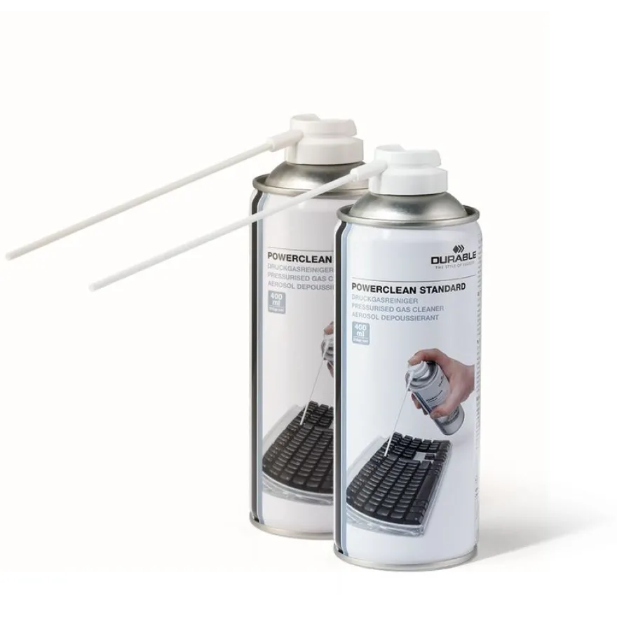 Durable Powerclean - gaz dépoussiérant - lot de 2 - 400 ml