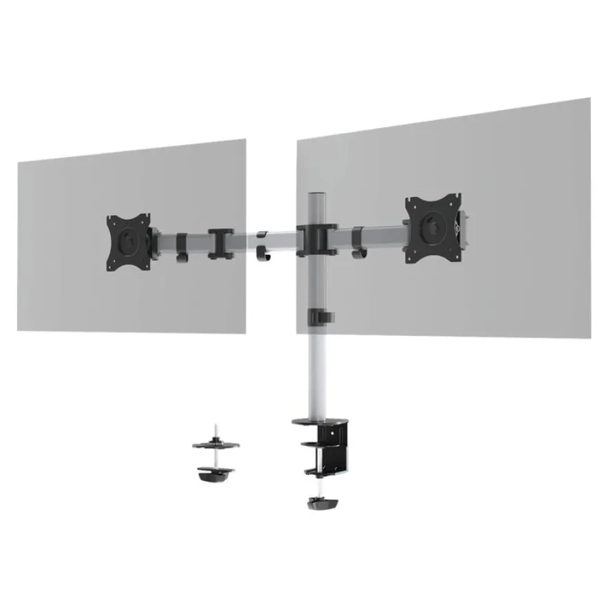 Durable Select - Support écran double jusqu'à 27" - argent métallisé