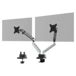 Durable Select Plus - Bras porte-écran double jusqu'à 32" - argent métallisé