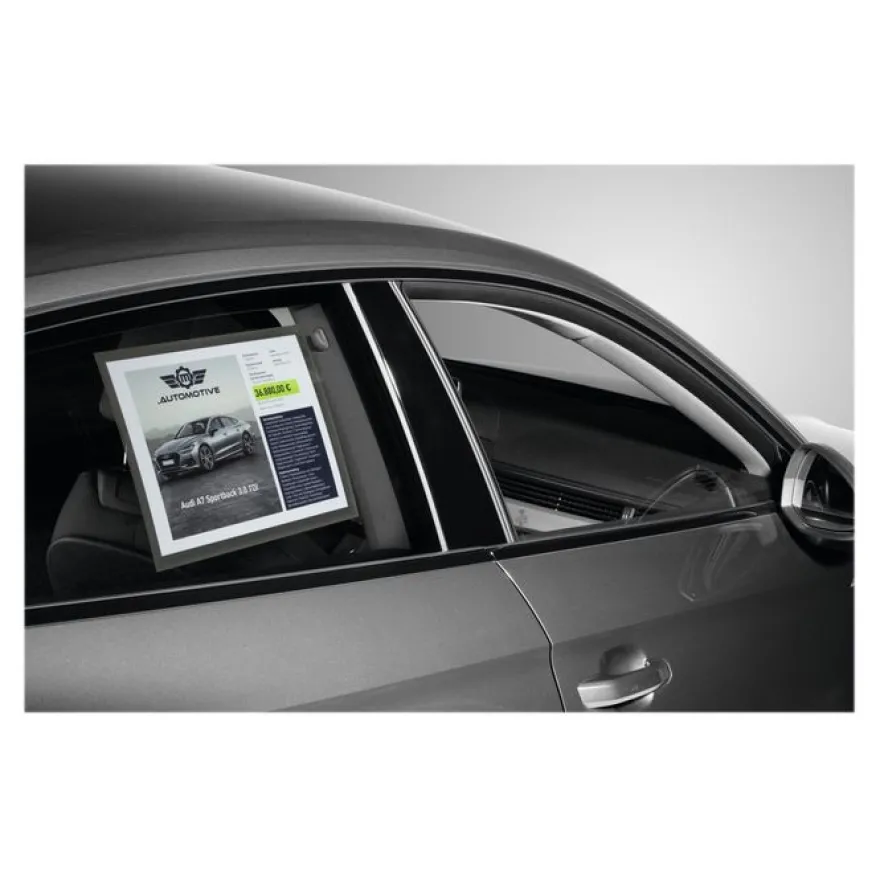 DURABLE Static Cling - Pochette d'affichage pour A4 - fixation vitro statique - gris anthracite