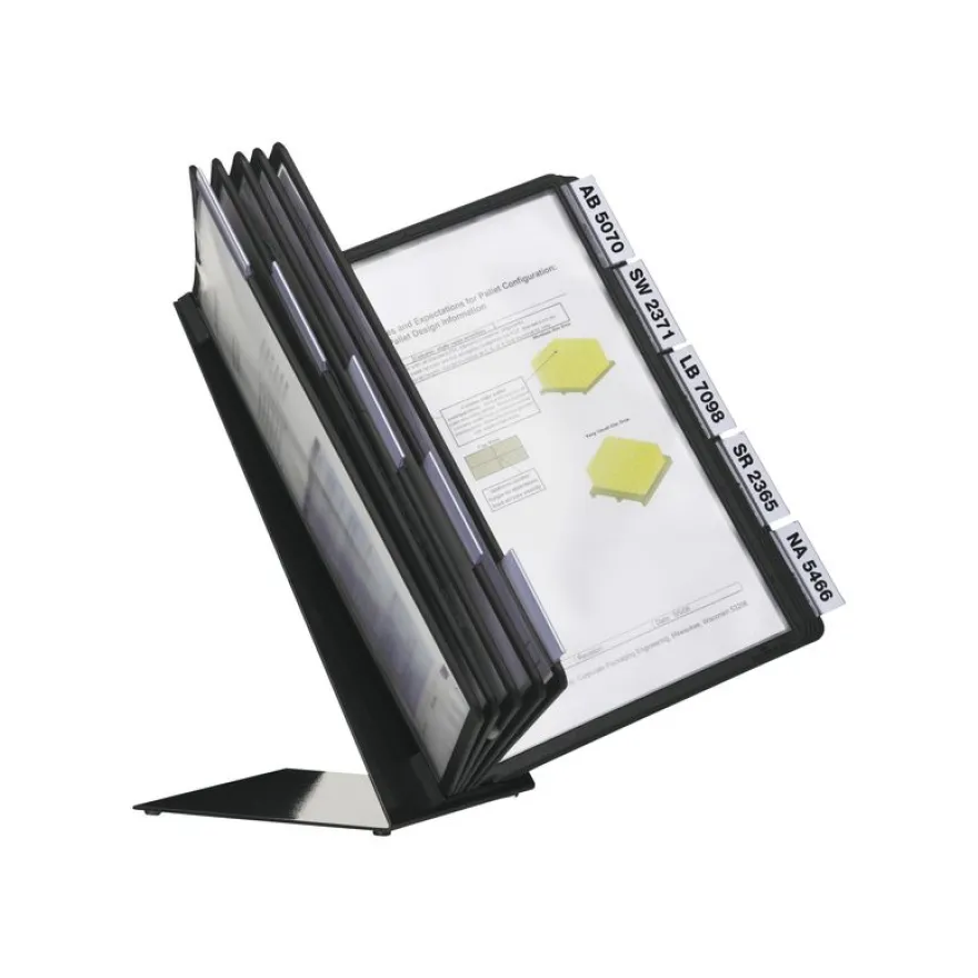 Durable Vario - Pupitre de table (lutrin) avec 10 pochettes A4 - noir
