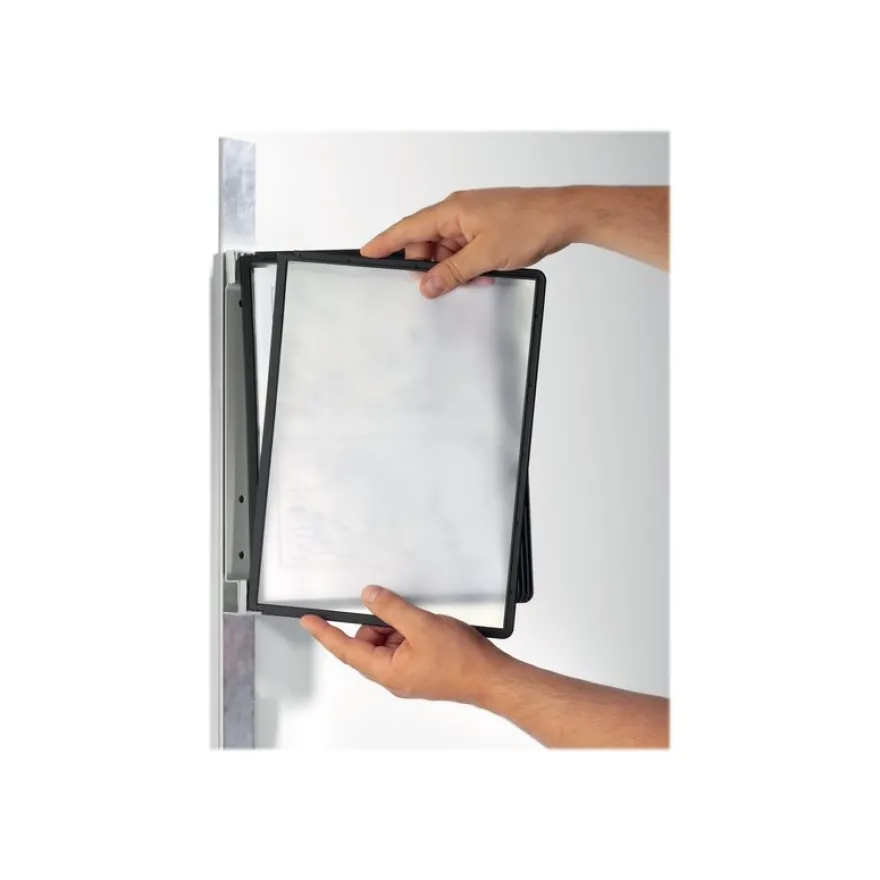 Durable Vario - Support mural magnétique avec 5 pochettes A4 - noir