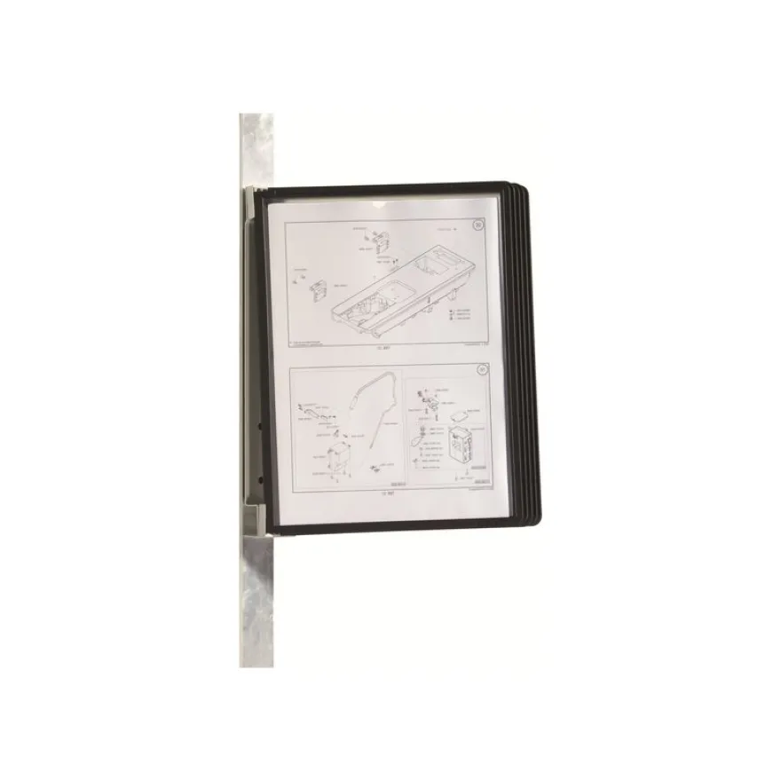 Durable Vario - Support mural magnétique avec 5 pochettes A4 - noir