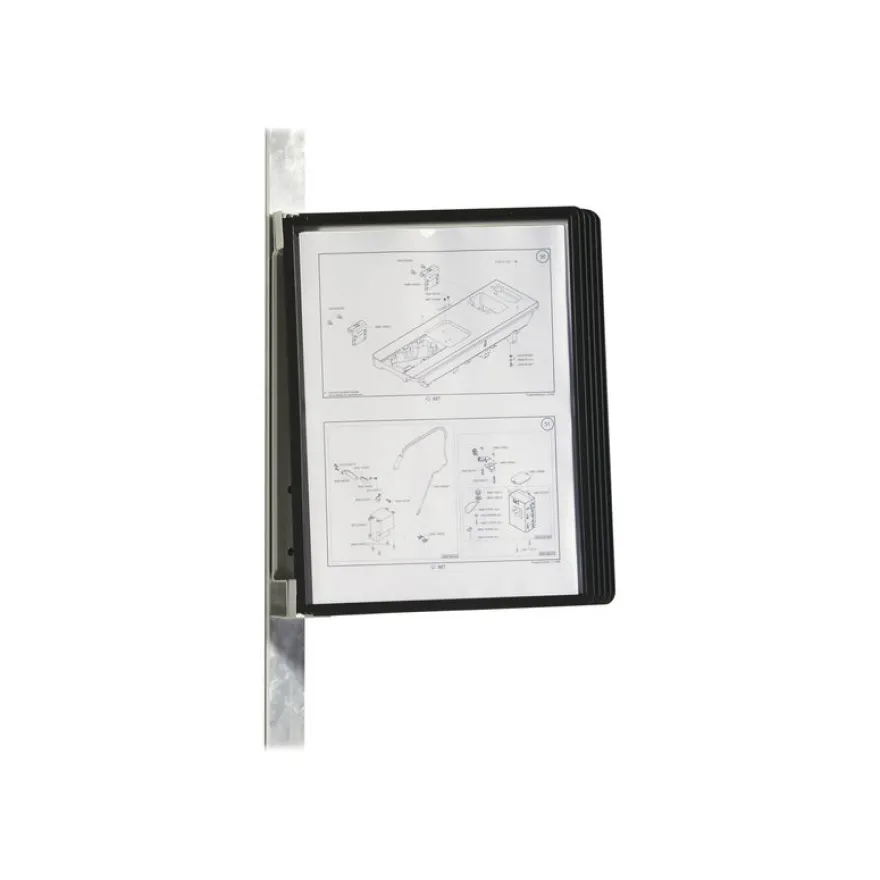 Durable Vario - Support mural magnétique avec 5 pochettes A4 - noir