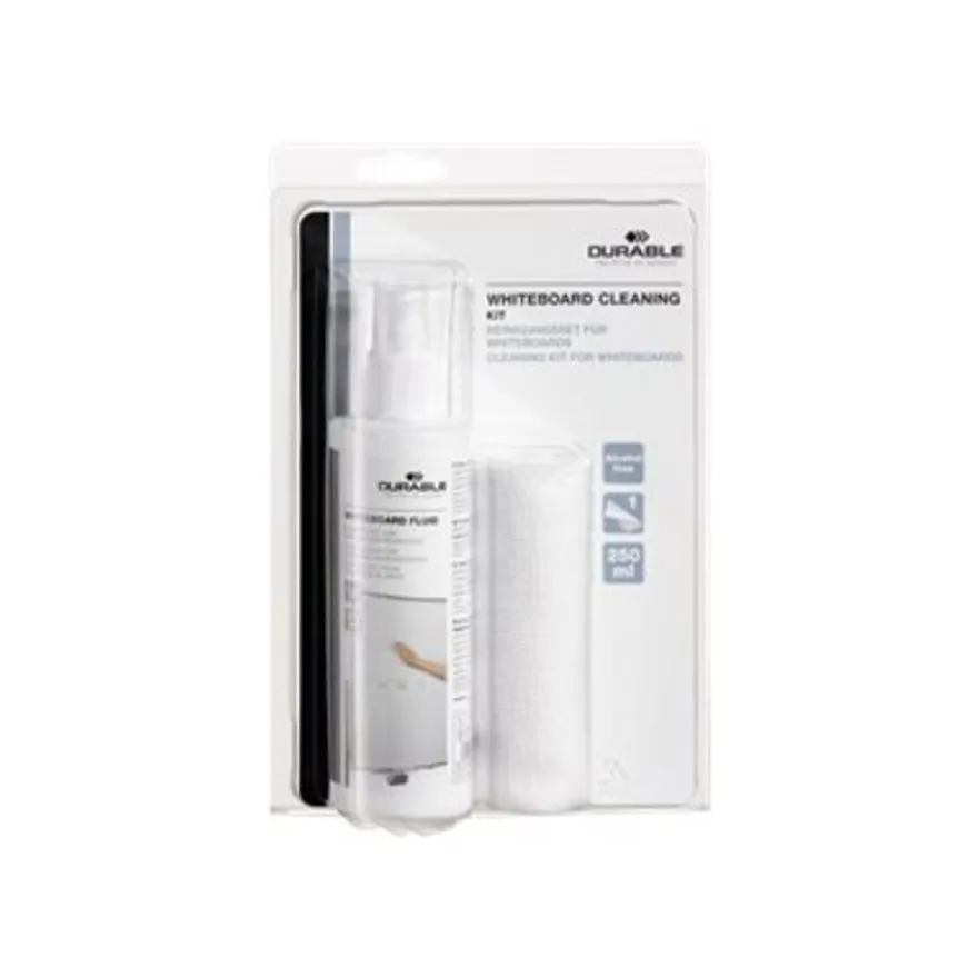 Durable Whiteboard cleaning - kit de nettoyage (vaporisateur 250 ml + 1 chiffon microfibre) pour tableau blanc