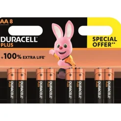 DURACELL 100% Plus offre spéciale - 8 piles alcalines - AA LR06