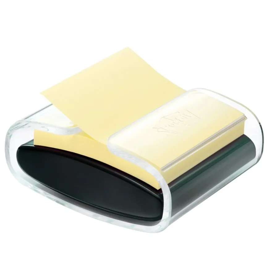Dévidoir Pro Noir Z-Notes Super Sticky Post-it + 1 bloc jaune
