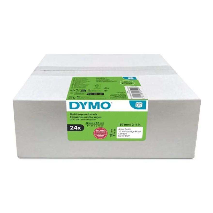 DYMO - 24 rouleaux de 1000 étiquettes - 57 x 32 mm - blanc